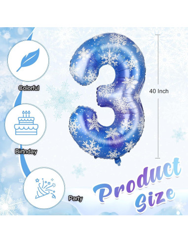 Globo de Nieve Azul 101.6 cm Lunmon - Decoración Cumpleaños Niñas