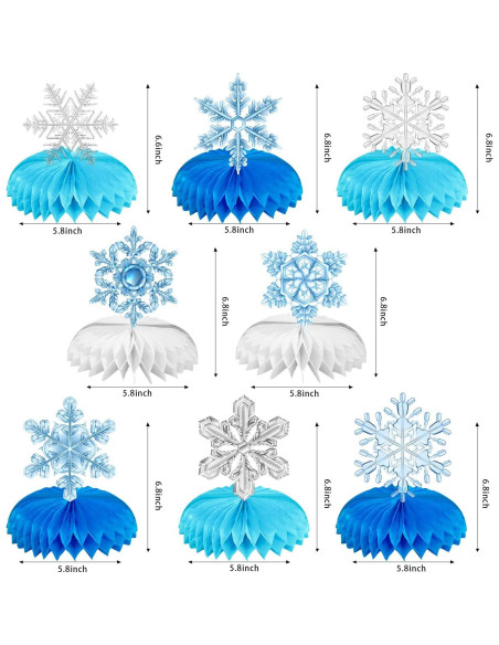 Centros de Mesa de Copos de Nieve Ronghua - 8 Piezas 14.7x17.2cm Centros de Mesa de Copos de Nieve Ronghua - 8 Piezas 14.7x17.2cm