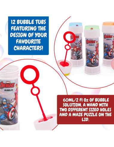 Paquete de 12 Burbujas Avengers Toyland - 59 ml c/u