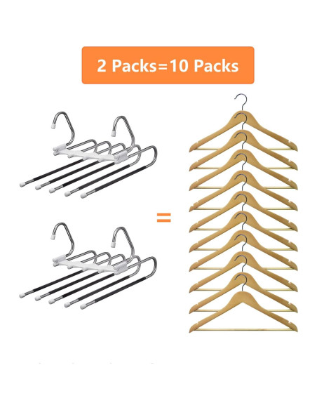 Perchas para Pantalones Kalimdor Paquete de 2 Antideslizantes Perchas para Pantalones Kalimdor Paquete de 2 Antideslizantes