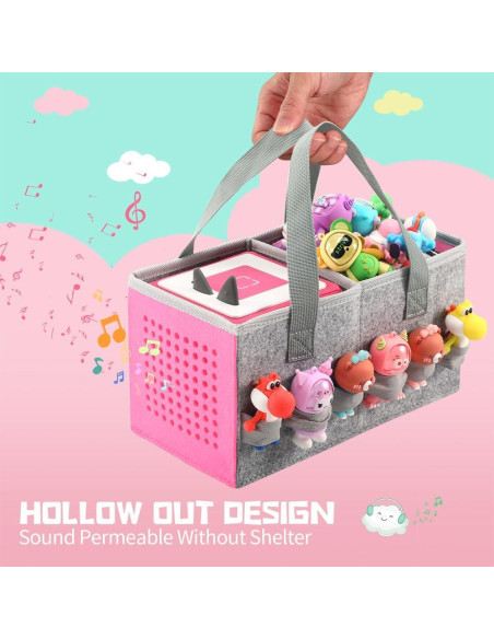 Funda de Tela Rosa para Toniebox y Figuras Tonies - PINSO Funda de Tela Rosa para Toniebox y Figuras Tonies - PINSO