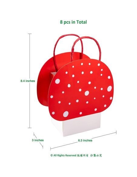 Bolsas de Regalo de Champiñón Cheerland - 8 Pcs para Cumpleaños Bolsas de Regalo de Champiñón Cheerland - 8 Pcs para Cumpleaños