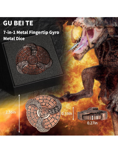 Juego de Dados DND 7-en-1 Metal GU BEI TE con Giroscopio