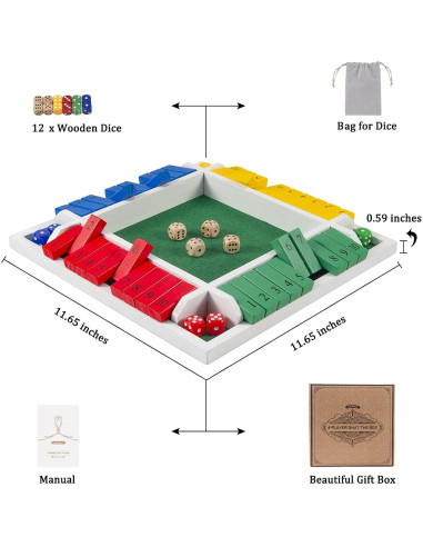 Juego de Dados AMEROUS Cierra la Caja - 30.48 cm - 12 Dados