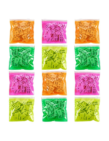 Juego de Dominós Neón Playbees - 28 Piezas en 4 Bolsas