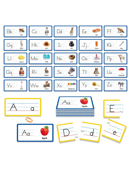 Tarjetas de Rompecabezas del Alfabeto SpriteGru 26 PCS Doble Cara Tarjetas de Rompecabezas del Alfabeto SpriteGru 26 PCS Doble Cara