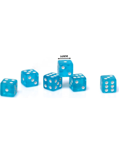 Juego de Taza de Dados RERIVER con 6 Dados Translúcidos Azul Lago Juego de Taza de Dados RERIVER con 6 Dados Translúcidos Azul Lago