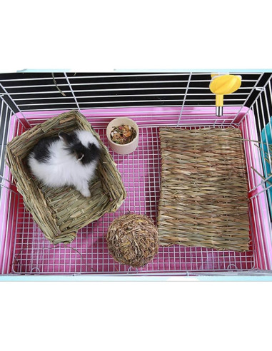 Alfombra de Hierba Natural Hamiledyi para Mascotas - 3 Piezas