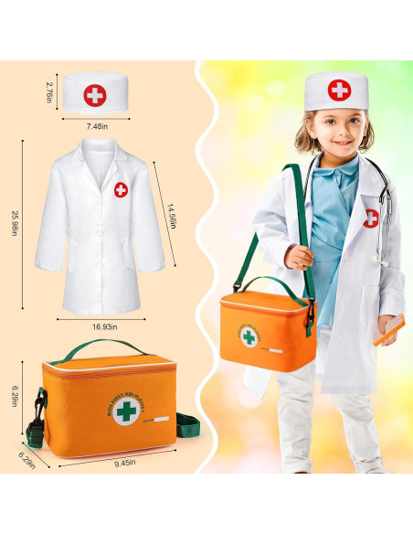 Kit de Doctor para Niños EFOSHM 34 Piezas con Estetoscopio Kit de Doctor para Niños EFOSHM 34 Piezas con Estetoscopio