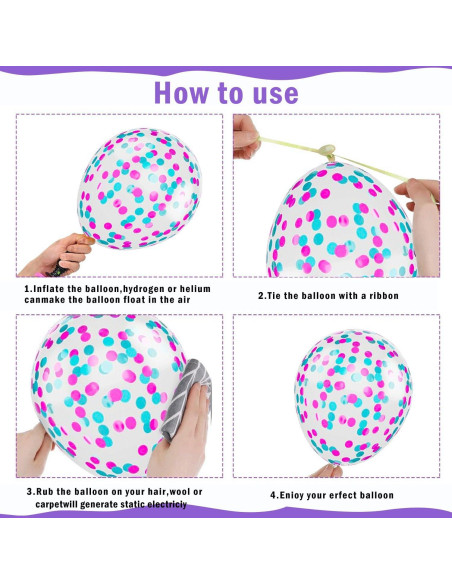Globos de Fiesta Vanjehou 50 Pcs 30 cm Rosa Azul Púrpura Globos de Fiesta Vanjehou 50 Pcs 30 cm Rosa Azul Púrpura