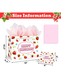 Bolsa de Regalo Grande Fresa BATYONGOGA 33x26x12 cm con Tarjeta 2