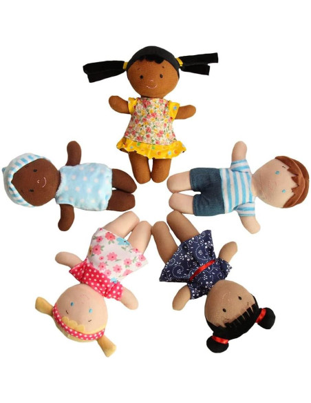 Cesta de Amigos Muñecas de Peluche Diversidad 5 Piezas Cesta de Amigos Muñecas de Peluche Diversidad 5 Piezas