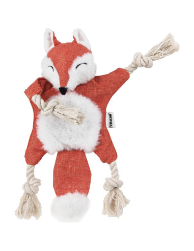 Juguete para Perro Zorro Vitscan con Squeaker y Cuerda 27cm