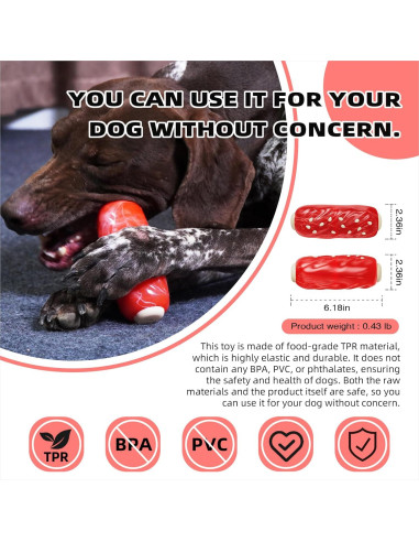 Juguete para Perros TLKNG Grande Indestructible Squeaky 16.8cm