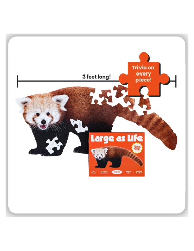 Rompecabezas de Suelo Panda Rojo 50 Piezas Grande como la Vida