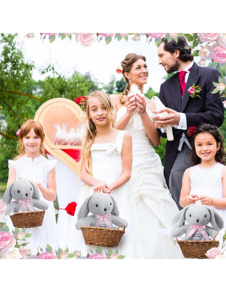 Conejos de Peluche para Niña de Flores HyDren - 2 Piezas 25.4 cm Conejos de Peluche para Niña de Flores HyDren - 2 Piezas 25.4 cm