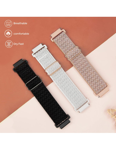 Paquete de 3 bandas de nylon Farluya 22 mm para relojes Fossil