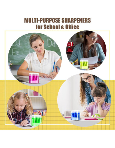 Paquete de 60 Sacapuntas Manuales OCHIDO Doble Orificio