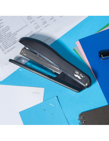 Grapadora de Oficina Mr. Pen ST20 Negra con 200 Grapas