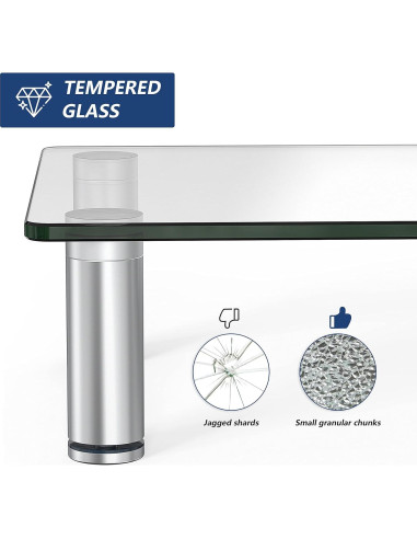 Soporte para Monitor FITUEYES de Vidrio Ajustable 38.4x23.9cm