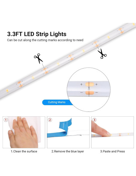 Luces de tira LED 1.0 m Litupshow con control remoto y 8 modos Luces de tira LED 1.0 m Litupshow con control remoto y 8 modos