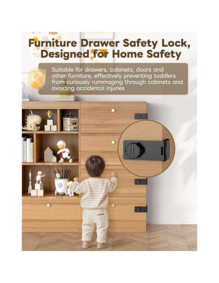 Cerradura de Gabinete Anobeyi AI-Code Lock05 Negra con Combinación Cerradura de Gabinete Anobeyi AI-Code Lock05 Negra con Combinación