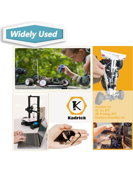 Juego de Tornillos M3 Kadrick 2240 Pcs Acero Aleado 12.9 Juego de Tornillos M3 Kadrick 2240 Pcs Acero Aleado 12.9