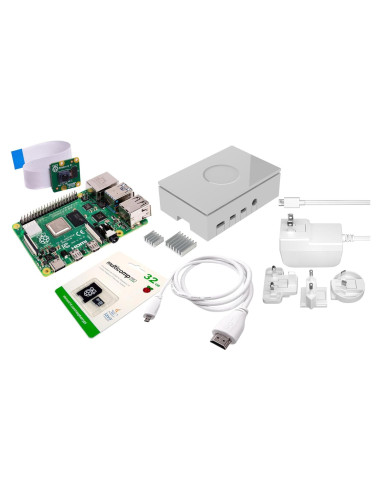 Kit de Inicio Raspberry Pi 4 B 8GB + Cámara V2 8MP - Blanco