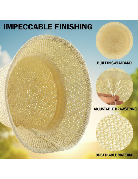 Sombrero de Cubo de Ganchillo EINSKEY para Mujeres - Paja Falsa UV Sombrero de Cubo de Ganchillo EINSKEY para Mujeres - Paja Falsa UV