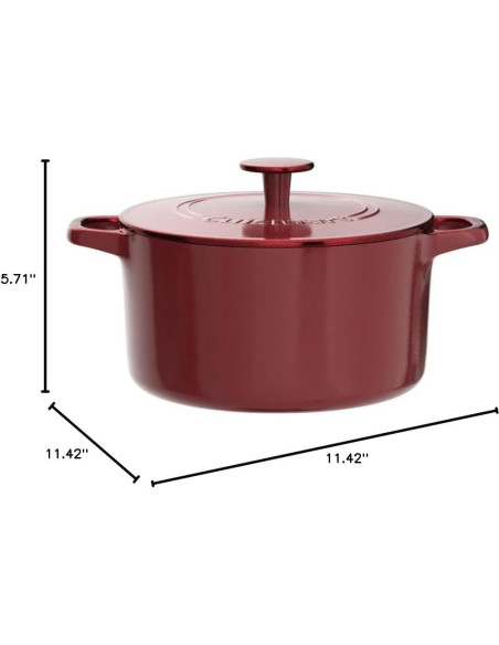 Cacerola Redonda de Hierro Fundido Enameled Cuisinart 5L Rojo Cacerola Redonda de Hierro Fundido Enameled Cuisinart 5L Rojo