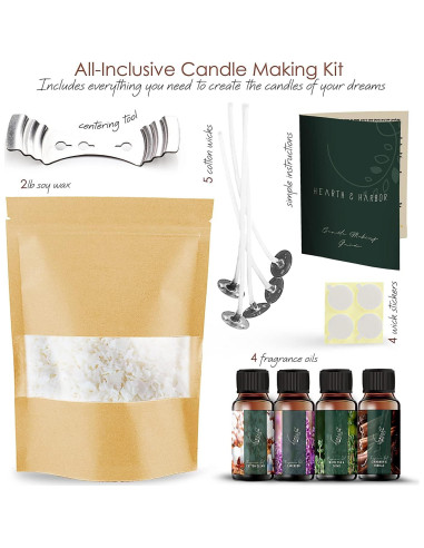 Kit de Fabricación de Velas de Soja Hearth & Harbor 0.91 kg
