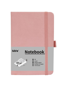 Cuaderno A6 Mlife Rayado Tapa Dura Rosa 192 Páginas