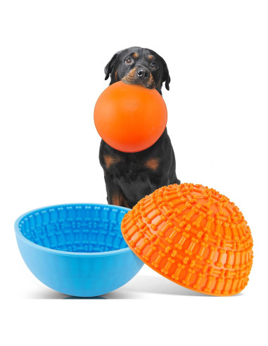 Tazón Lamer para Perros Patelai - Silicona, 2 Pcs, Hueso