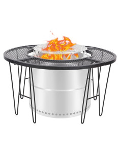 Mesa de Fuego Plegable Lineslife 89cm Redonda Hierro Sin Humo