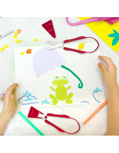 Tijeras de Bucle Triadic para Niños con Protección de Seguridad