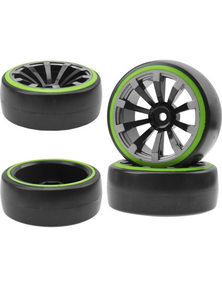 Ruedas de Drift RC 1/10 ShareGoo 12mm Hex Plástico Duro - Juego de 4 Ruedas de Drift RC 1/10 ShareGoo 12mm Hex Plástico Duro - Juego de 4