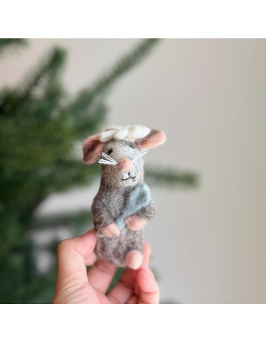 Títere de dedo de ratón Ganapati Crafts - Fieltro ecológico