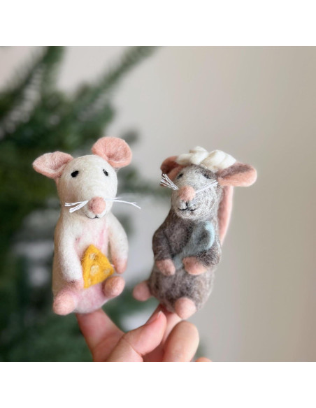 Títere de dedo de ratón Ganapati Crafts - Fieltro ecológico Títere de dedo de ratón Ganapati Crafts - Fieltro ecológico