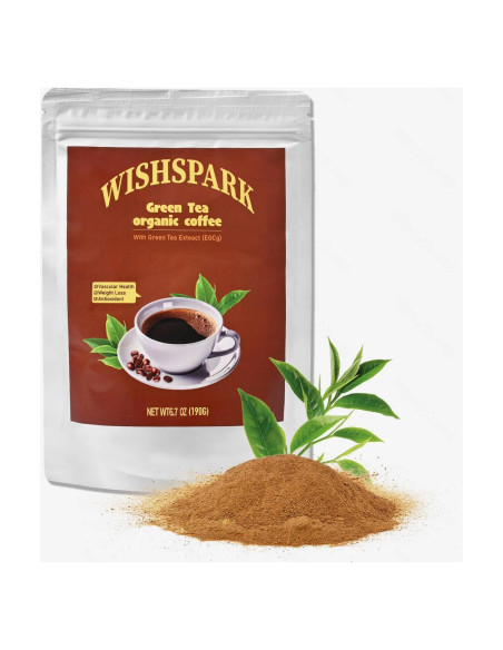 Café Orgánico de Té Verde Wishpark 190.5g - Café Arábica y Extracto Café Orgánico de Té Verde Wishpark 190.5g - Café Arábica y Extracto