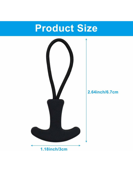 Tiradores de Cremallera Kemcatui 20pcs Nylon Negro TY2024 Tiradores de Cremallera Kemcatui 20pcs Nylon Negro TY2024