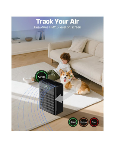 Purificador de Aire Airtok AP3001 para Habitaciones Grandes 171.5m