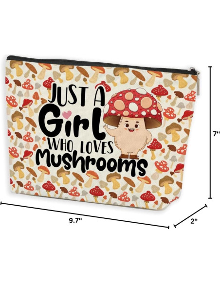 Bolsa Cosmética de Viaje Azteoiz - Diseño Champiñones 24.6x17.8cm Bolsa Cosmética de Viaje Azteoiz - Diseño Champiñones 24.6x17.8cm