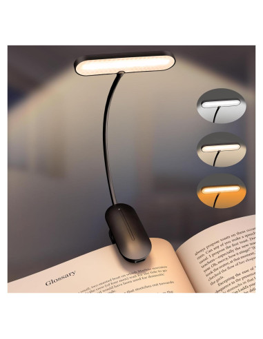 Luz de Lectura Micietie con Clip LED Recargable 80h Negro
