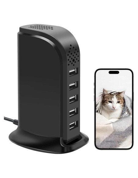 Cámara de Carga USB HKFUG HD 1080P Inalámbrica con Detección de Movimiento Cámara de Carga USB HKFUG HD 1080P Inalámbrica con Detección de Movimiento