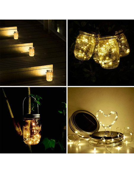 Luces de Tapa de Frasco Solar SunKite - 8 Unidades LED 20 Micro Luces de Tapa de Frasco Solar SunKite - 8 Unidades LED 20 Micro