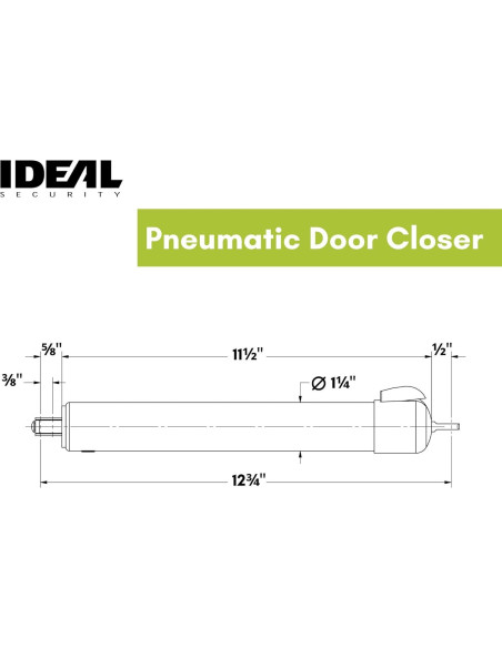 Cierre de puerta neumático Ideal Security 9600 Touch-N-Hold 32.4 cm Cierre de puerta neumático Ideal Security 9600 Touch-N-Hold 32.4 cm