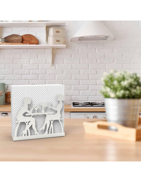 Soporte de Servilletas de Metal Decorelax Plata 15.4x12.6cm Soporte de Servilletas de Metal Decorelax Plata 15.4x12.6cm