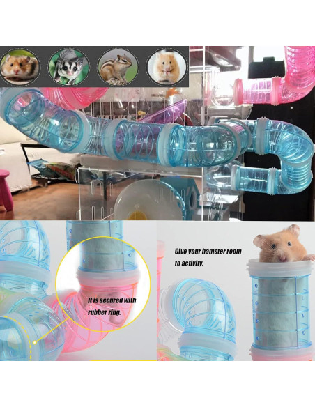 Túnel para hámster Tfwadmx 5.3 cm expandible y seguro Túnel para hámster Tfwadmx 5.3 cm expandible y seguro