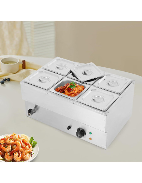 Calentador de Comida Eléctrico Fenorel 6 Bandejas Acero Inoxidable Calentador de Comida Eléctrico Fenorel 6 Bandejas Acero Inoxidable