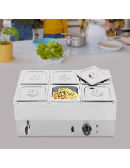 Calentador de Comida Eléctrico Fenorel 6 Bandejas Acero Inoxidable Calentador de Comida Eléctrico Fenorel 6 Bandejas Acero Inoxidable